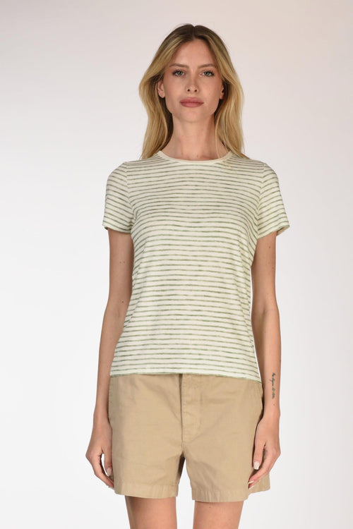 Paris Tshirt Righe Bianco/verde Donna - 2