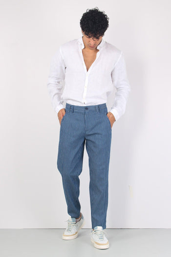 Company Pantalone Riga Blu/bianco - 4