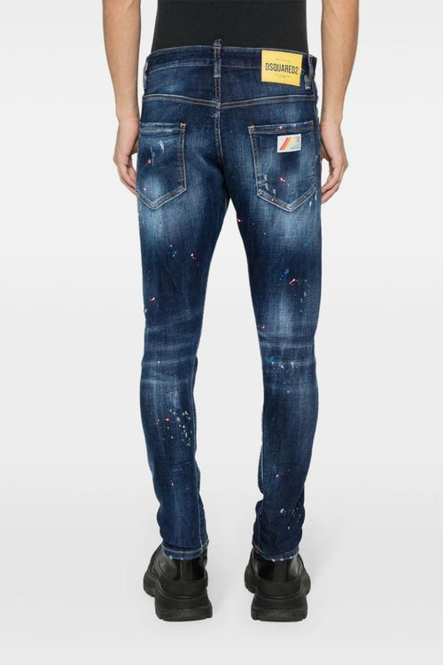 2 Jeans Blu Uomo dritti con effetto vissuto - 2