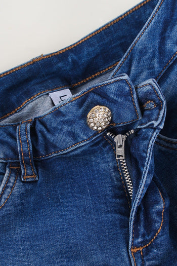 Jeans Classy Bottone Fondo Denim Medio - 7