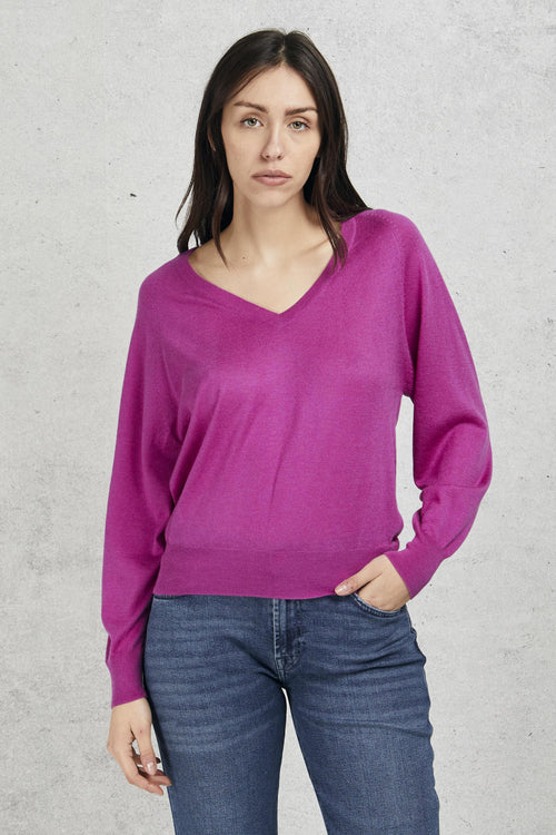 V Neck Sweater Rosa Donna - 1