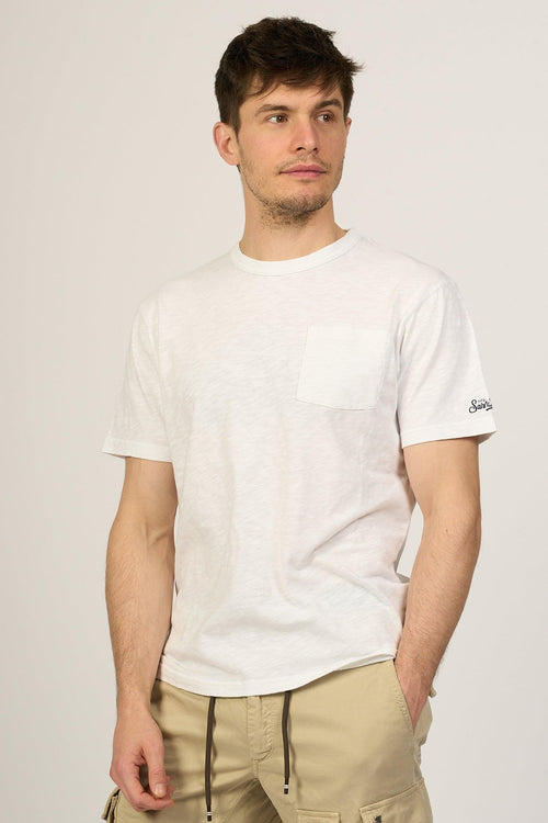 Saint Barth T-shirt Taschino Bianco Uomo