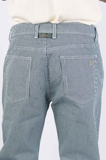 Pantalone Cropped Righe Blu/grigio - 9