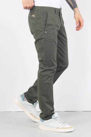 Pantalone Gabardina Basic Verde Militare - 4