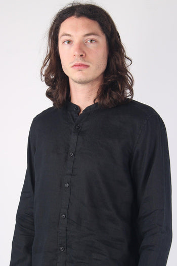 Camicia Lino Coreana Black - 7