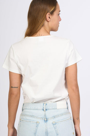 T-shirt Scollo V Bianco Donna - 3