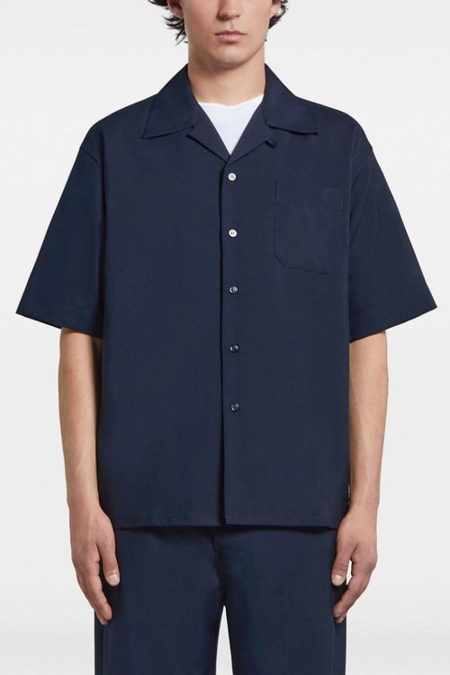 Camicia Blu Uomo Maniche Corte - 1
