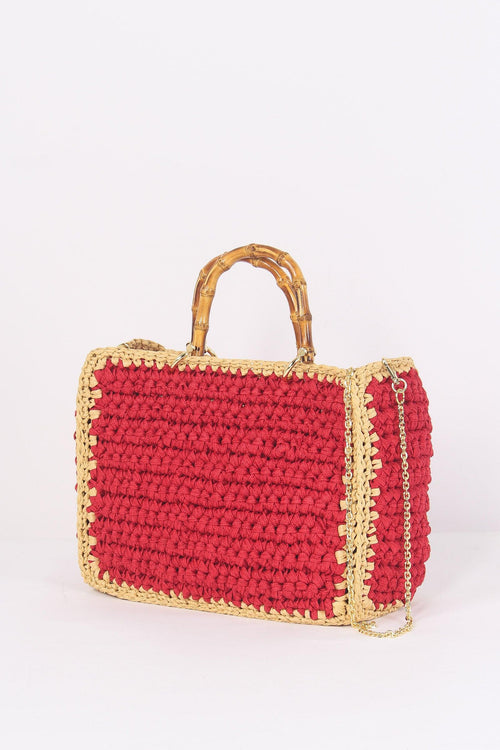 Shopping Crochet Manici Rosso/beige - 2
