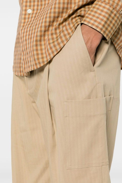 Pantalone Twill di Cotone Elasticizzato Beige - 2