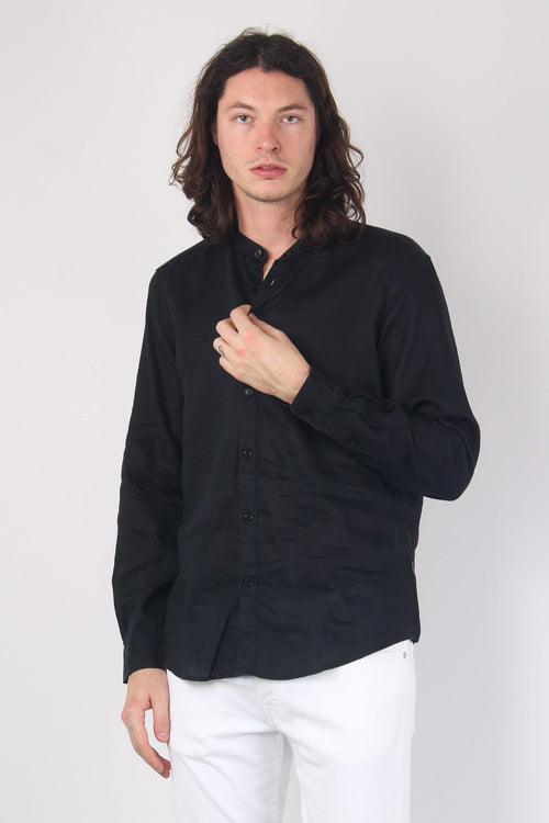 Camicia Lino Coreana Black - 2