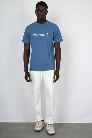 WIP T-Shirt Short Sleeve Script Cotone Azzurro - 5