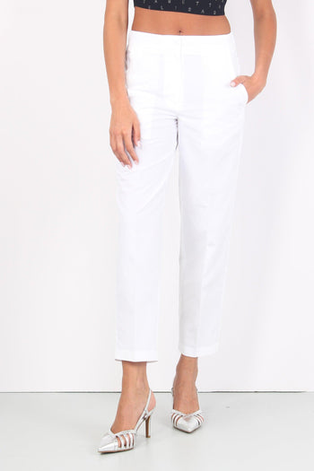 Pantalone Popeline Elastico Bianco - 3