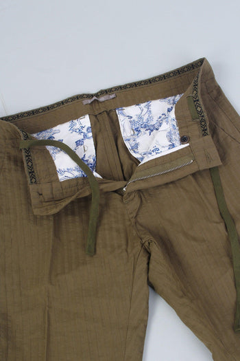 Pantalone Riga Tono Su Tono Military - 7
