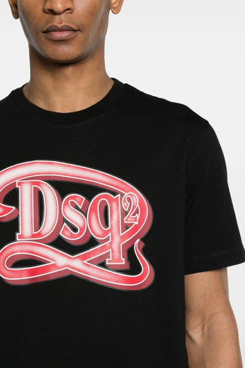 2 T-Shirt Cotone Nero con logo DSQ2 - 4