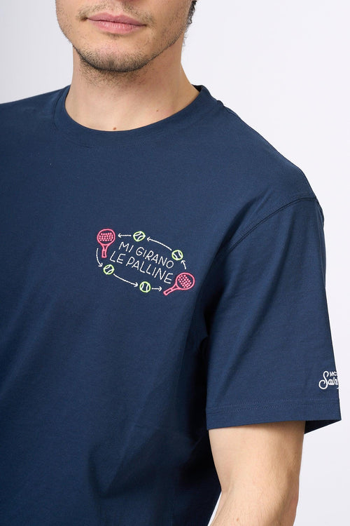 Saint Barth T-shirt Palline Blu Uomo