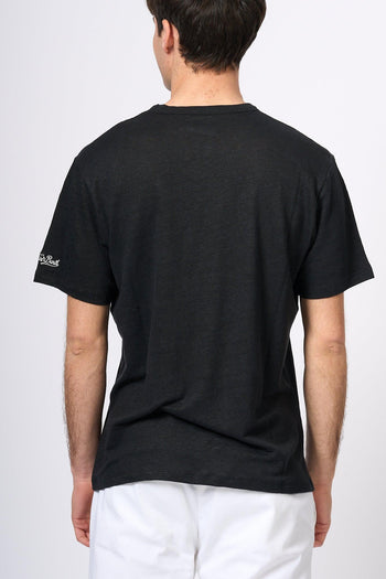 Saint Barth T-shirt Lino Nero Uomo - 5