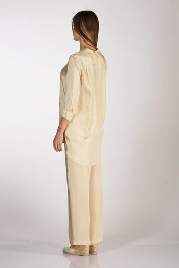 Camicia Plastron Bianco Naturale Donna - 5