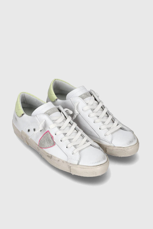 Sneaker PRSX Pelle Bianco/Giallo Fluo - 2