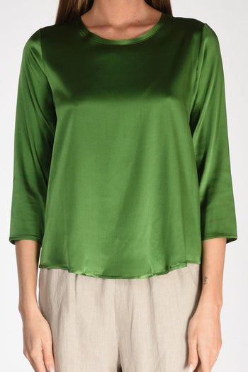 Tshirt Seta Verde Donna - 3