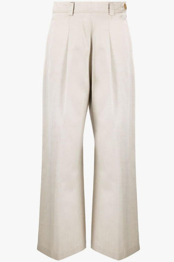 Pantalone Viscosa/Cotone Marrone in raso - 5