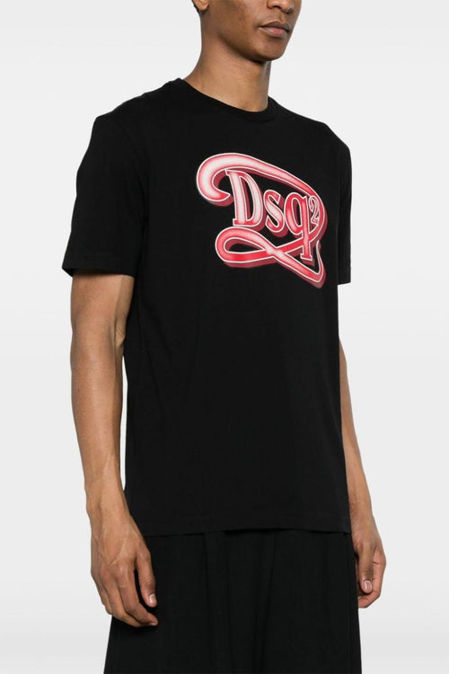 2 T-Shirt Cotone Nero con logo DSQ2