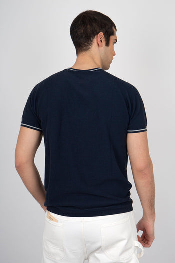 T-Shirt Maglia di Cotone Blu - 4