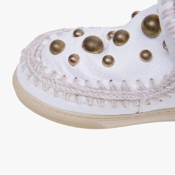 Boot Eskimo Sneaker in pelle crack con maxiborchie oro - 4