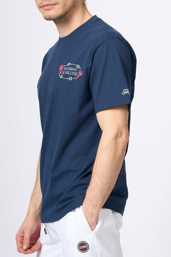 Saint Barth T-shirt Palline Blu Uomo - 4