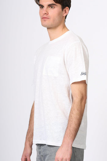 Saint Barth T-shirt Lino Bianco Uomo - 3