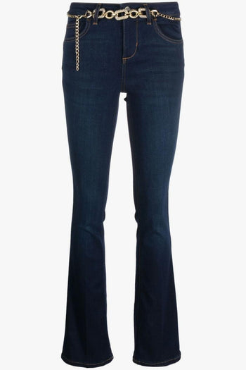 Jeans Blu Donna con Cintura - 5