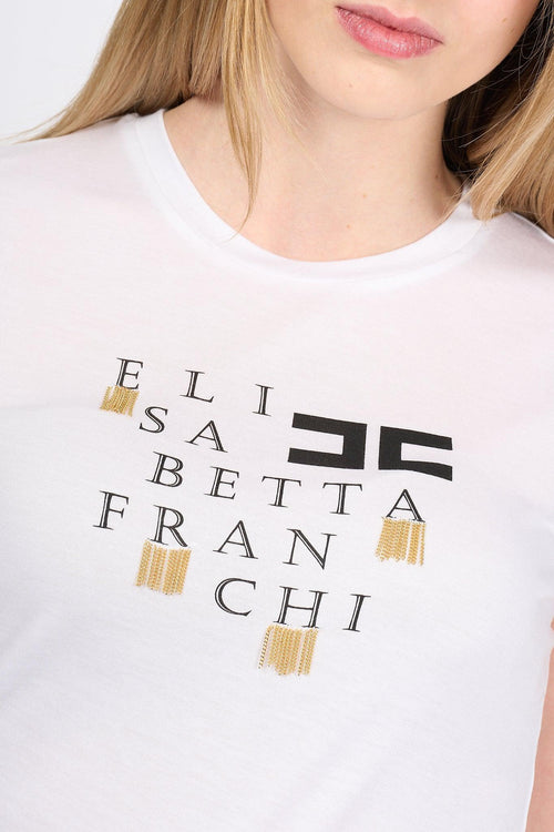 T-shirt con Catenelle Bianco Donna - 2