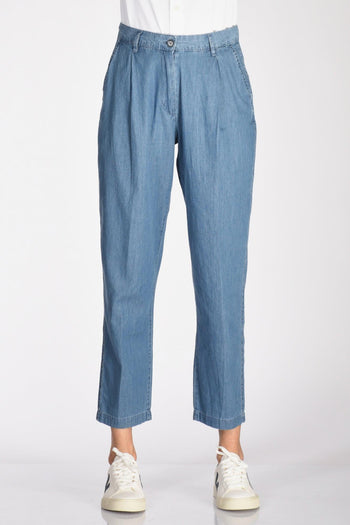 Pantalone Pinces Blu Jeans Donna - 3