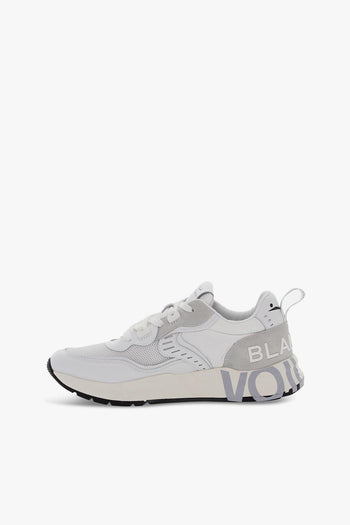 Sneakers CLUB01 0N01 in pelle e nylon bianco e grigio chiaro - 3