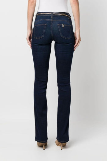 Jeans Blu Donna con Cintura - 3