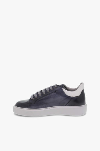 Sneakers WIMBLEDON in pelle blu e grigio - 3
