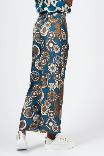 Pantalone Timebin Seta Blu Donna - 6