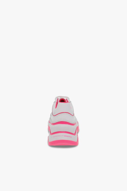 Sneakers CHAOS BRAVE WHITE NEON PINK in pelle bianco e fuxia - 2