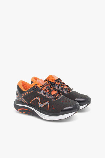 Sneakers GTC-2000 LACE UP RUNNING W in tessuto e ecopelle nero e arancione - 5