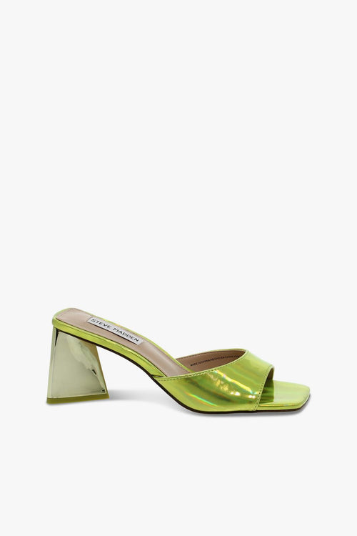 Sandalo con tacco MARCIE CITRON in laminato giallo fluo e lime - 1