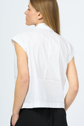 Camicia Smanicata Bianco Donna - 6