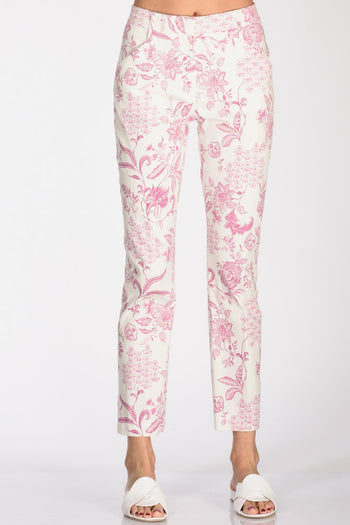 Pantalone Stampato Bianco/rosa Donna - 3