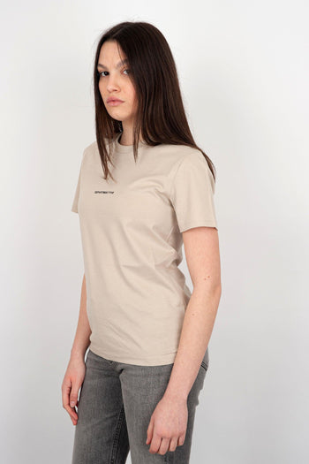 T-Shirt Girocollo Fleur Cotone Sabbia - 3