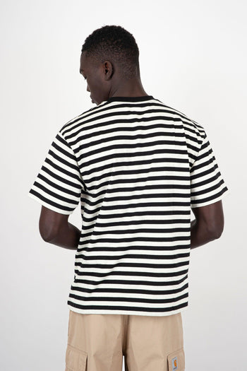 T-Shirt Basic Stripe Cotone Bianco/Nero - 4