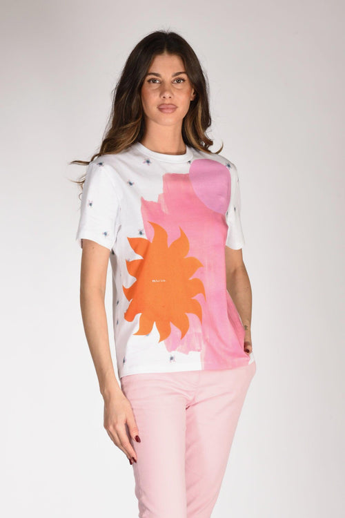 Tshirt Stampa Bianco/multicolor Donna