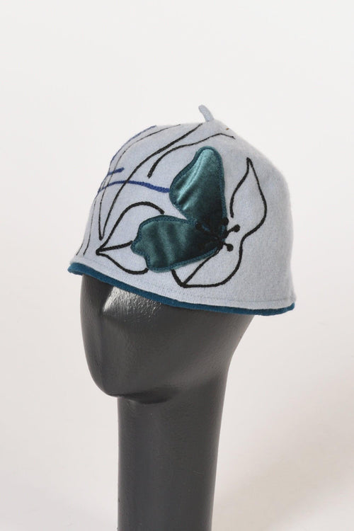 Cappello Decorato Azzurro/multicolor Donna