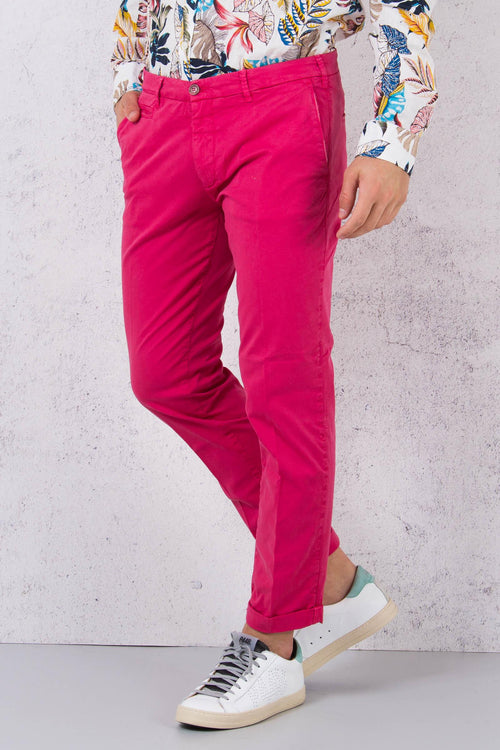 Pantalone Chino Skinny Lampone - 1