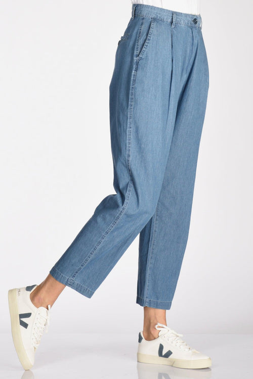 Pantalone Pinces Blu Jeans Donna - 1