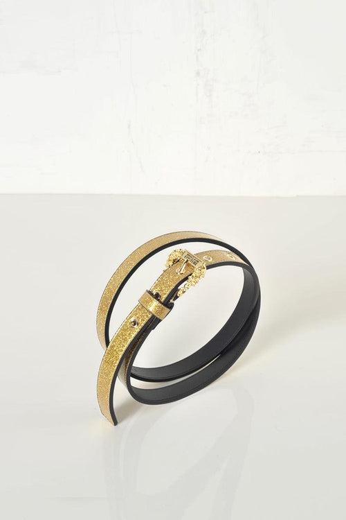 Cintura bassa in glitter oro - 2