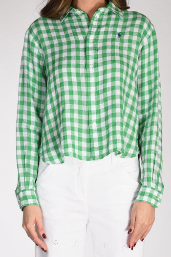 Camicia Lino Verde/bianco Donna - 3
