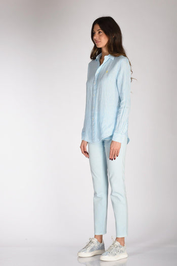 Camicia Azzurro/bianco Donna - 4